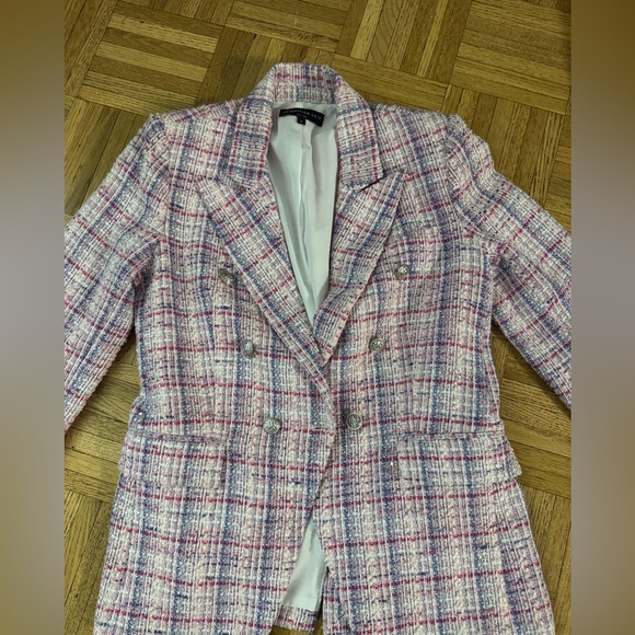 Generation Love Jackets & Blazers - Generation Love Women's Pink Tweed Blazer